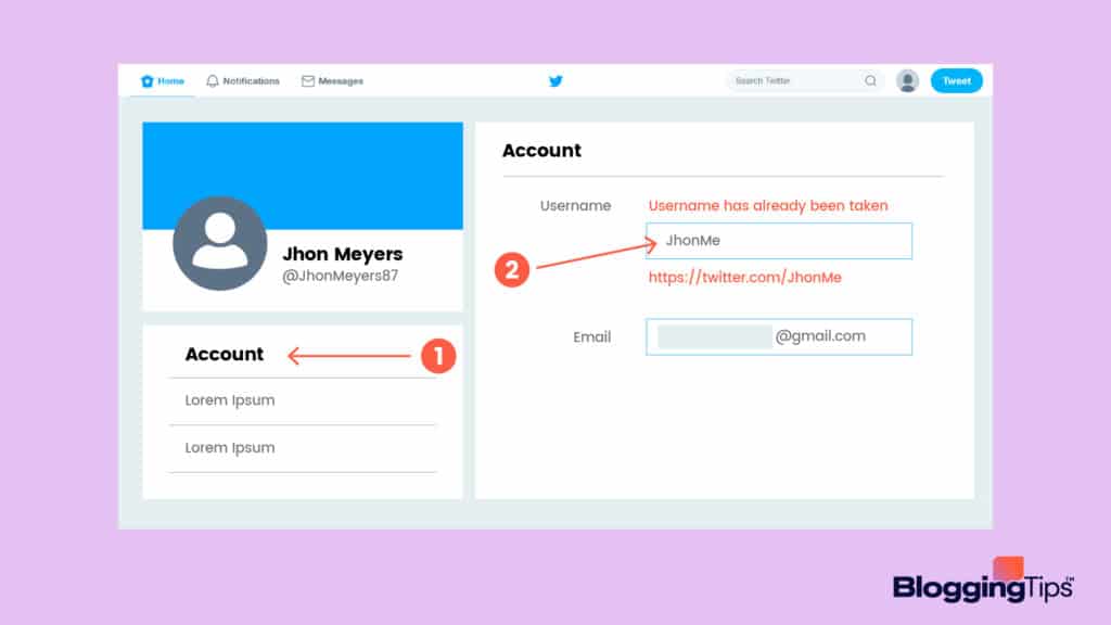 image showing how to change twitter usernames in the backend of an account