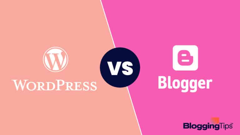 vector graphic showing an illustration of the wordpress vs blogger images side by side