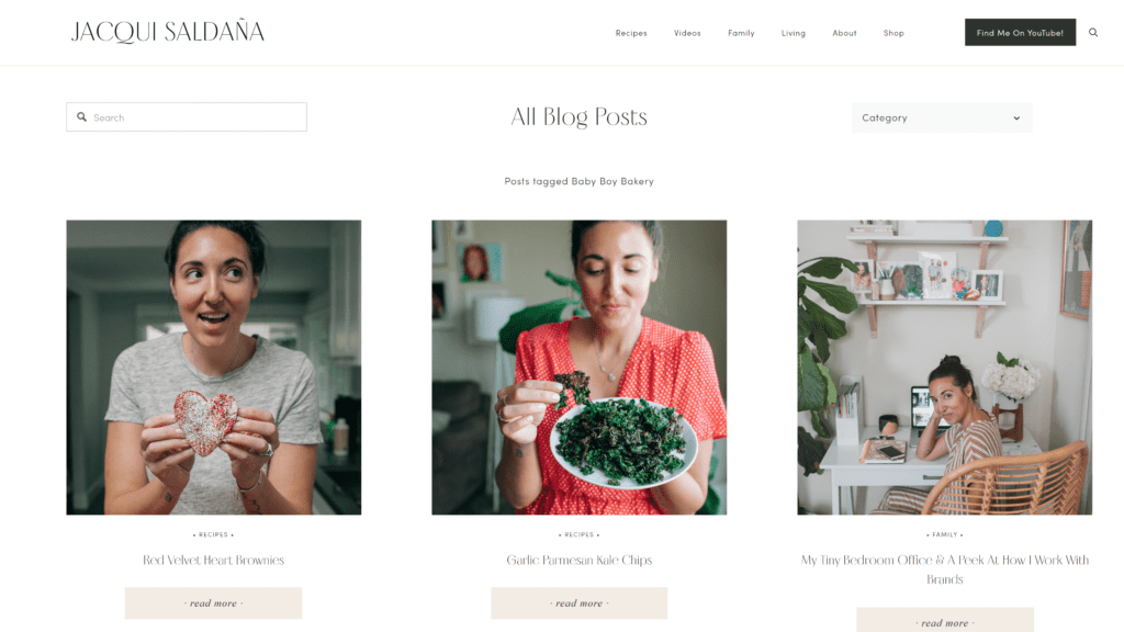 a screenshot showing the jacqui saldana - a baby boy bakery - blog 